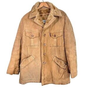 Vintage McGregor Suede Leather Faux Fur Lined Chore Jacket READ
